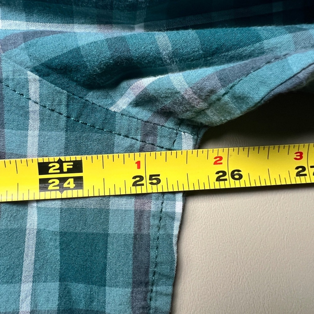 GAP Button Down Shirt Mens XL Green Plaid Long Sleeve Poplin Stretch New - Picture 6 of 9